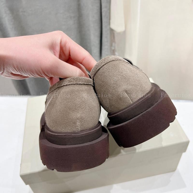 New Women Loafers Round Toe Flats Slip on Leather Platform Comfort Office Daily Walking Casual Shoes Solid Concise Business