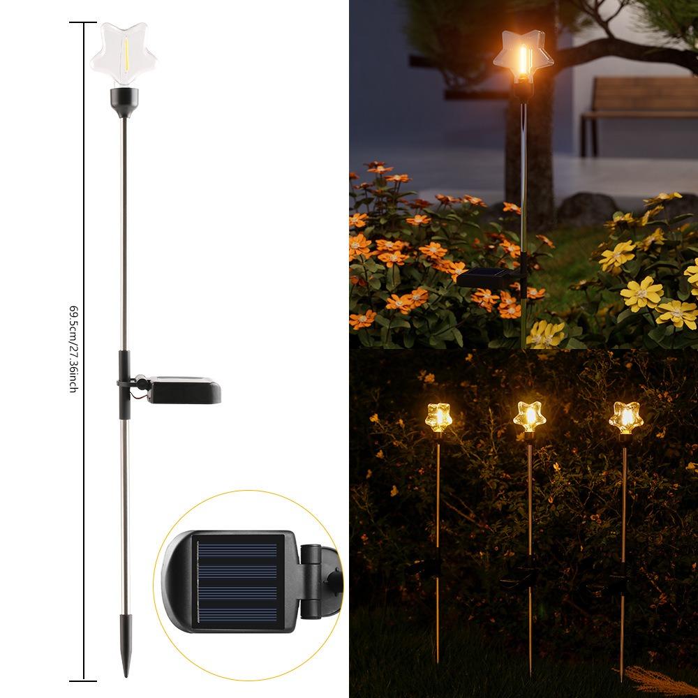 LED Solar Light Outdoor LED Lawn Ambient Light Solar Powered IP65 Outdoor Garden Light Simple Installation Courtyard Lawn Decor 2pcs звезда