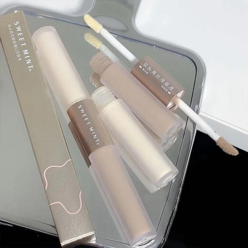 Highlighter Liquid Contouring Bronzer Stick Warm Skin Tone Brown Nose Shadow Contour Matte Face Makeup 2 in 1, 01 Highlighter