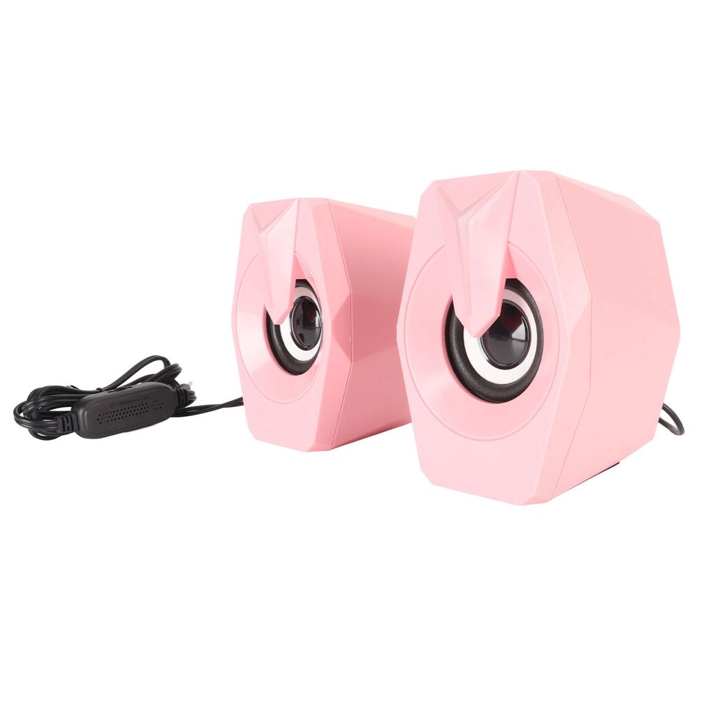 USB Powered Speaker with RGB Lights Volume Control Portable Wired Subwoofer Speaker for Laptop Desktop Computer Desktop
