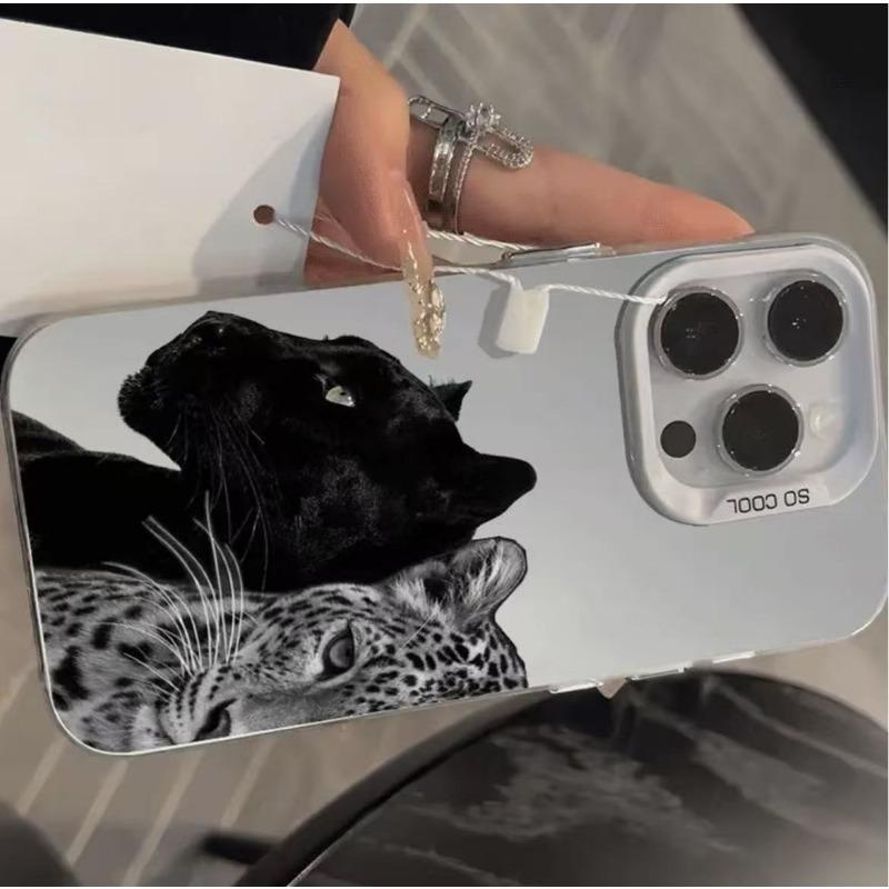 Panther And Leopard Print Hard Frosted Protective Phone Case For Apple Iphone