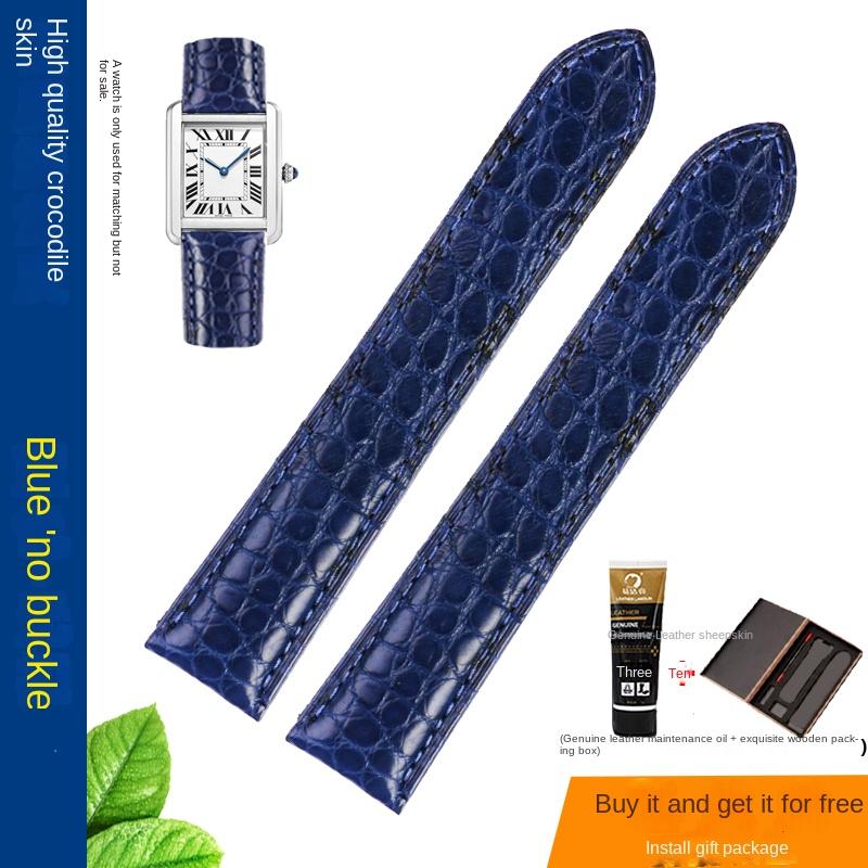 

18 20 22 23 24 25mm High Quality Crocodile Genuine leather Watch strap for cartier tank London solo leather watchband men women 20mm
