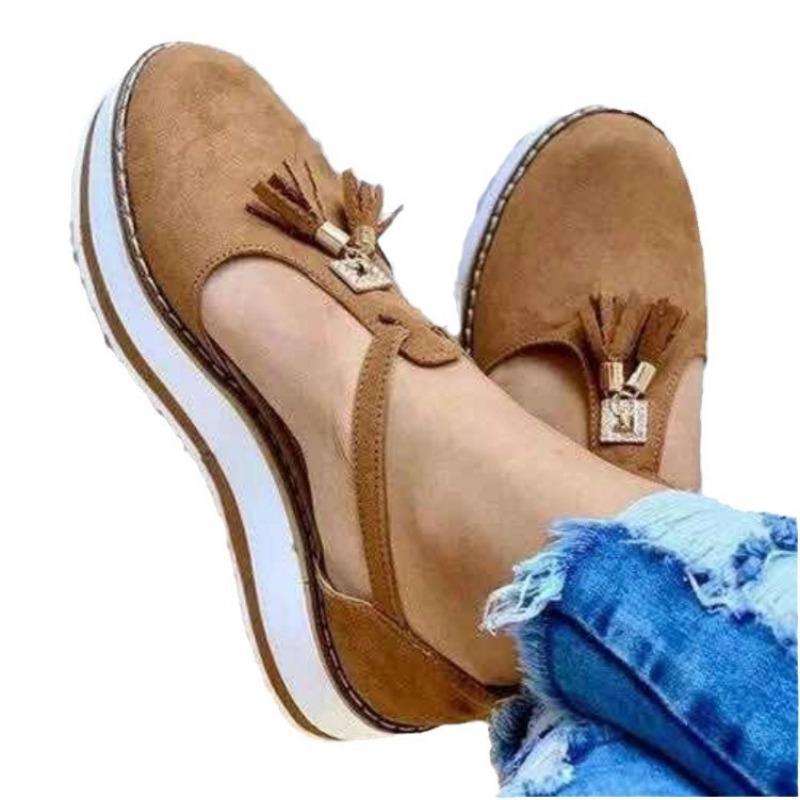 Wish New Large Size Women's Shoes Fashionable Hollow Fringed Muffin Platform Sandals