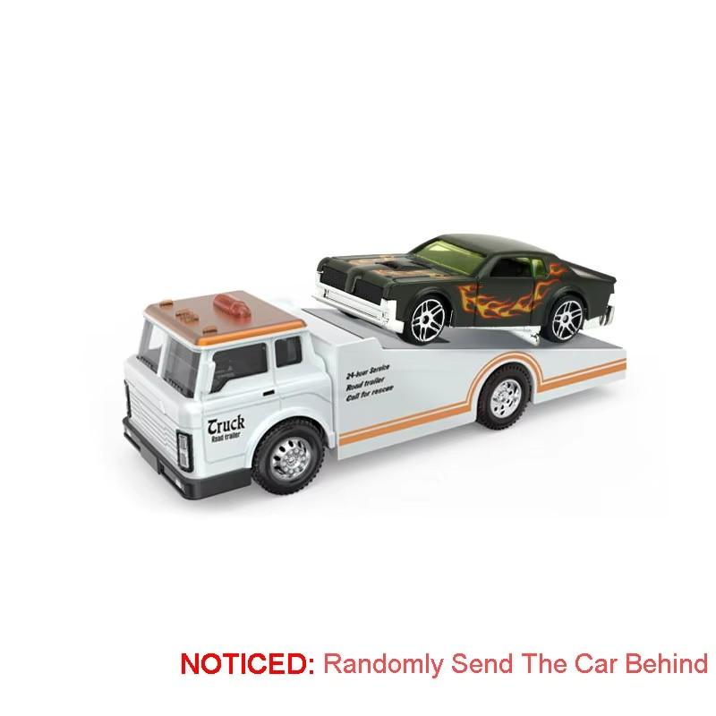 

1:64 Container Trailer Alloy Diecast Model Toys Car Tailgate Can Be Lowered Pull Back Miniature Vehices Children s Surprise Gift