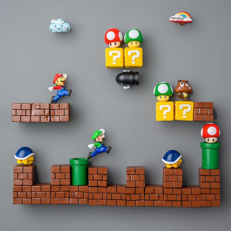 Super Mario 3d Creative Cute Fridge Whiteboard Sticker Decoration Furniture