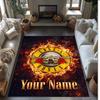 Guns N’ Roses Crystal Velvet Rug, Custom Name Text Personalized Non‑Slip Floor Mat for Home Decor Gift