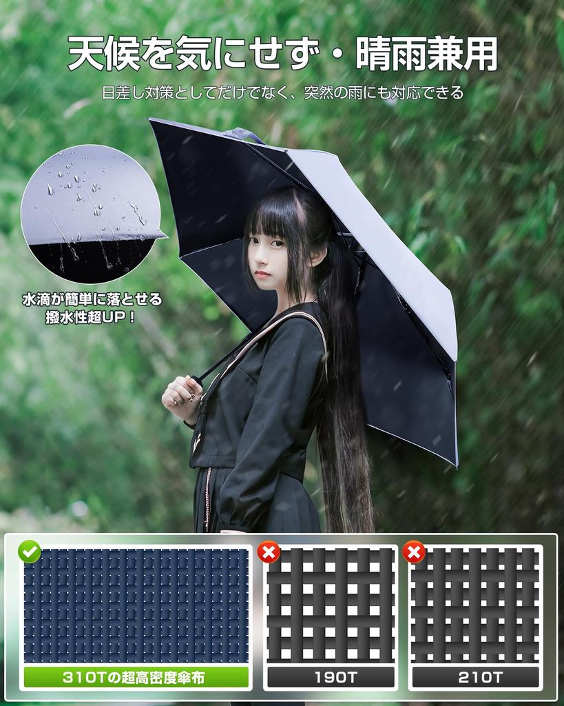 New for 2025 Folding Parasol with UV Light Heat Lightweight Automatic Folding UV Sun Heatstroke Suitable for and Comes with Umbrella Compact and