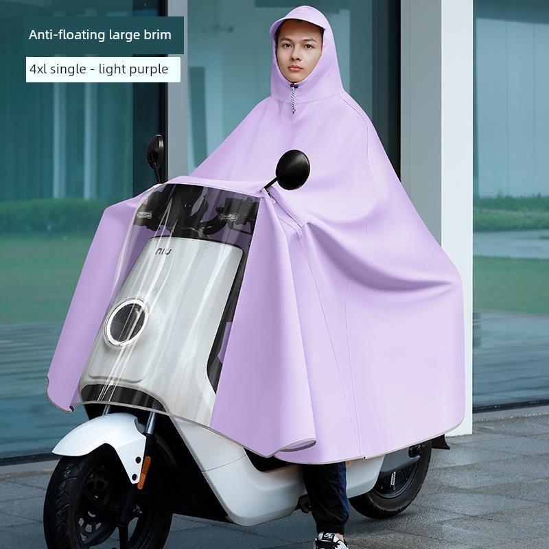 Raincoat for Electric Vehicles, Enlarged and Thickened, for Single or Double Riders, Unisex, Long Version, Full-Body Storm-Proof Poncho