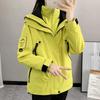 2025 Women's Windproof Fleece-Lined Detachable 3-in-1 Short Shell Jacket for Autumn & Winter Mountaineering