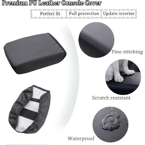 JDMCAR Center Console Cover Compatible with 2023 2024 2025 2026 Chevy Colorado/GMC Canyon Accessories Customized PU Leather Armrest Box Lid Protector