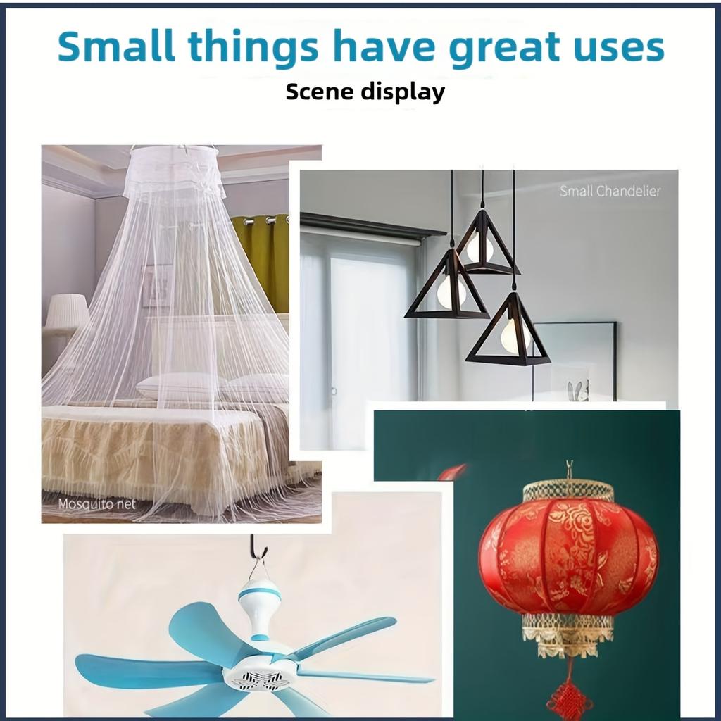 5Pcs No Drill Ceiling Hooks Heavy Duty Inverted Hanging Seamless Nails Eye Screws Hooks For Top Curtain Ropes Wire Hanging