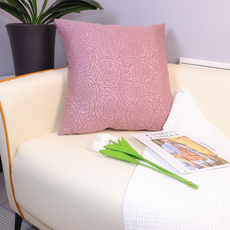 Plně polyesterový odsazený povlak na polštář s růžemi Pohovka Lehký luxusní Moderní bederní opěrka Polštář Vzorový dům Ubytování v soukromí Měkká dekorace Polštář