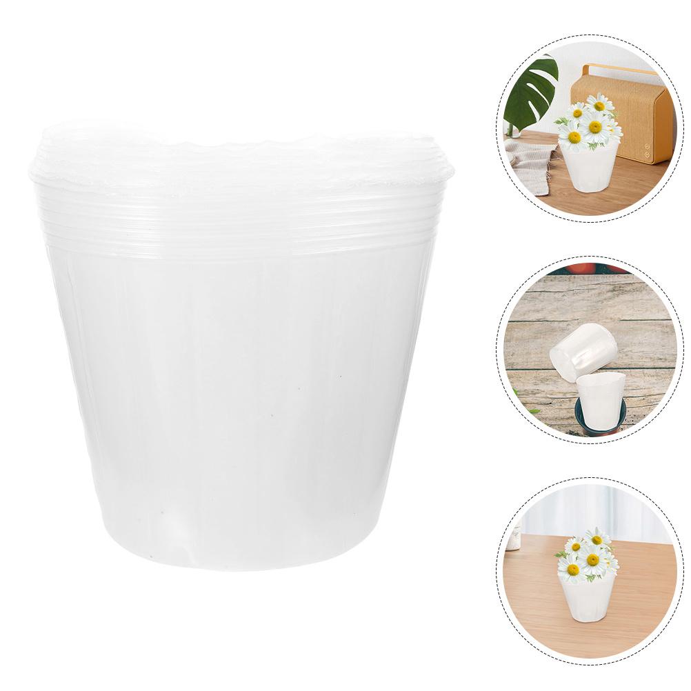 10Pcs Transparent Plastic Plant Pot Insert Liner Clear Planter Basket Insert Replacement Flower Pot Basket Liner