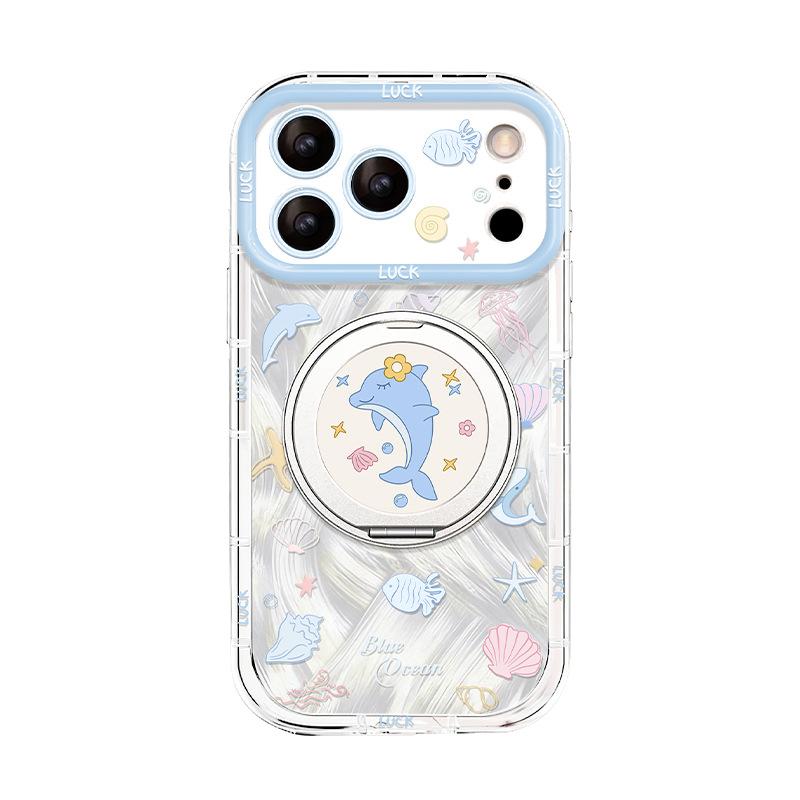 Applicable to Apple 11promax mobile phone case iphone11 feather yarn 11 rotating bracket 11 shell dolphin 11 girl