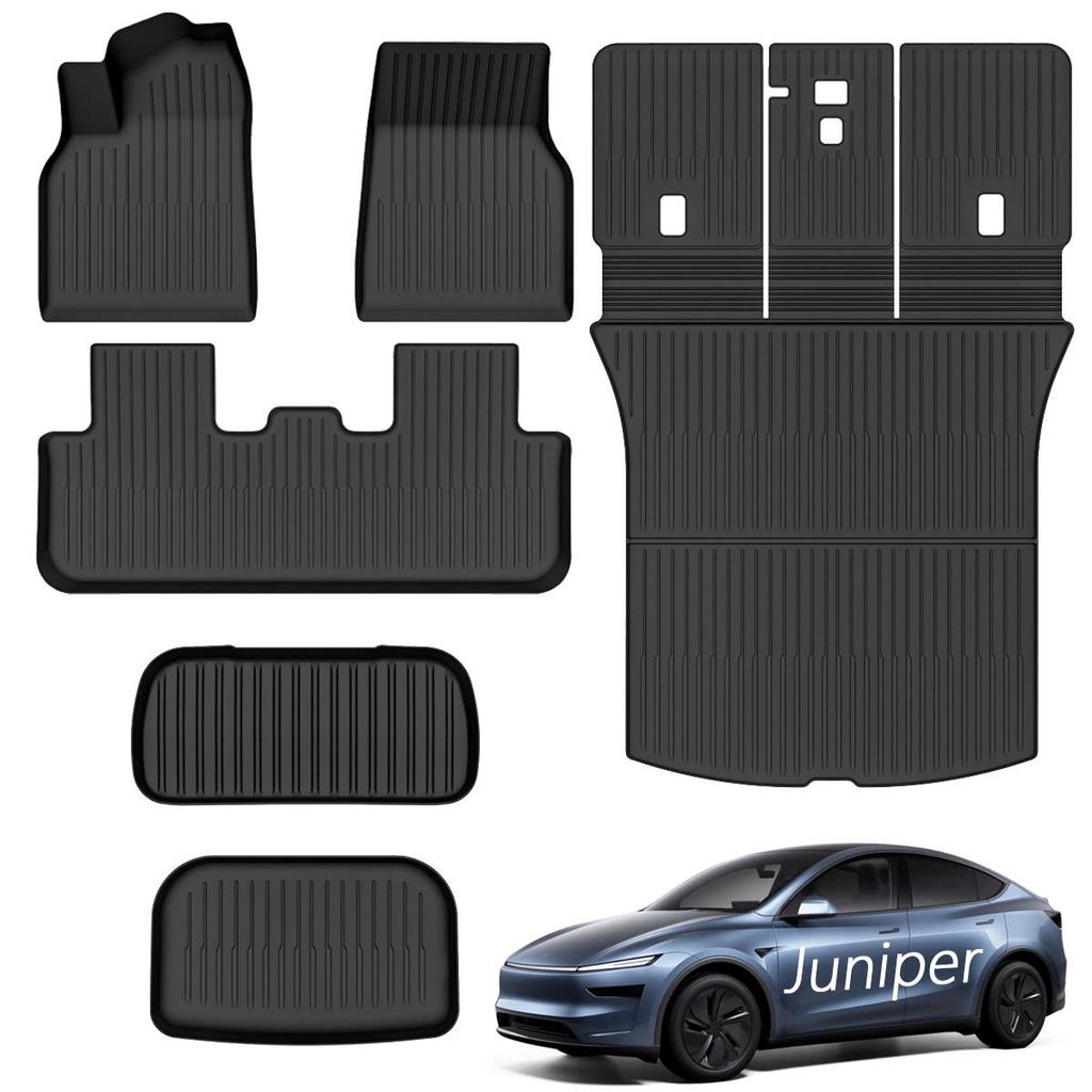Tesla Model Y TPE Floor Mats: Full Coverage for Car, Trunk, and Integrated Areas
