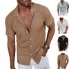 Summer Men's New Collar-buttoned Shirt with Ventilation Holes for Coolness and Breathability, Casual T-shirt