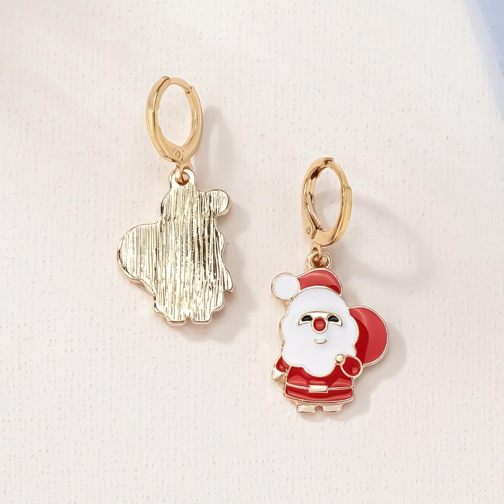A New Christmas Cute Santa Earrings Animation Elegant Fashion