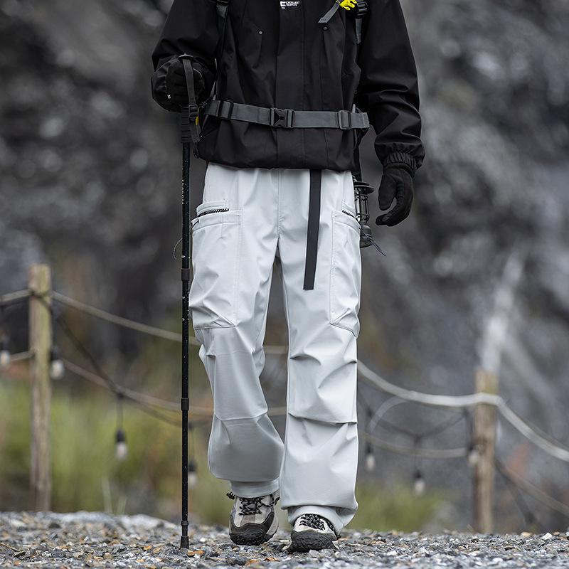 

Мужские флисовые брюки свободного кроя для работы на открытом воздухе Woodpecker - осенне-зимние, готовые к шторму, повседневные брюки-парашюты 2XL