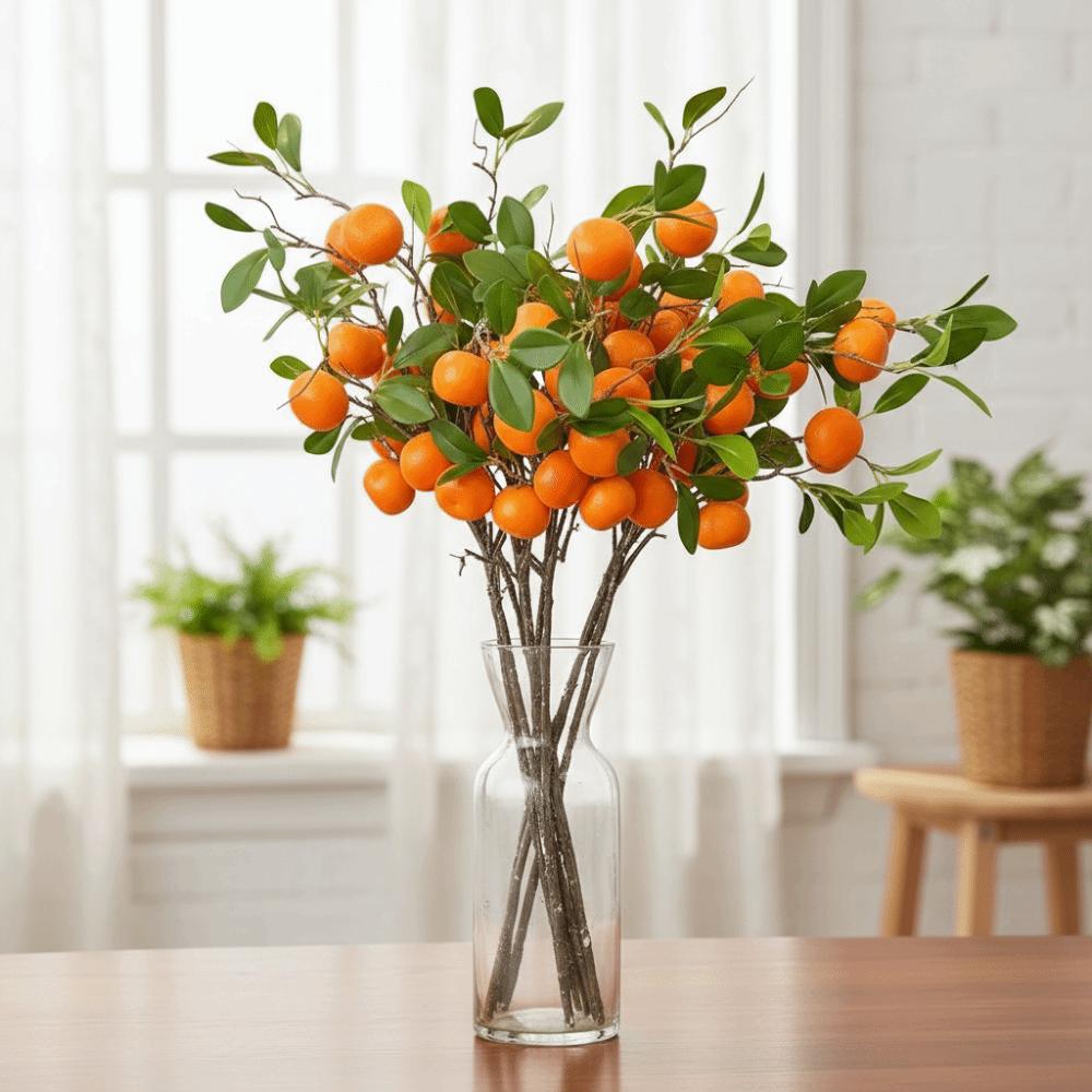 Faux Orange Artificial Orange Branch Green Leaves Simulation Fruit Tree  Restaurant Hotel