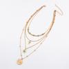 1Pcs Boho Stone Flower Plate Pendant Choker Necklace for Women Vintage Gold Color Adjustable Chain Aesthetic Jewelry Gift