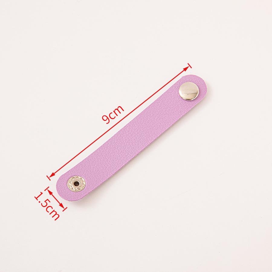 Cowhide Snap Button Cable Organizer and Scarf Buckle