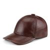 Men's Genuine Leather Baseball Cap - Winter Warm Flat Cap for Middle-Aged & Elderly