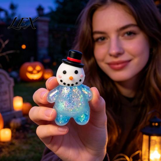 Hand Therapy Stress Reliever Christmas Santa Snowman Squeeze Ball, Slow Rising Soft TPR Fidget Toys for Anxiety Toy Relief, Cute Holiday Decompression