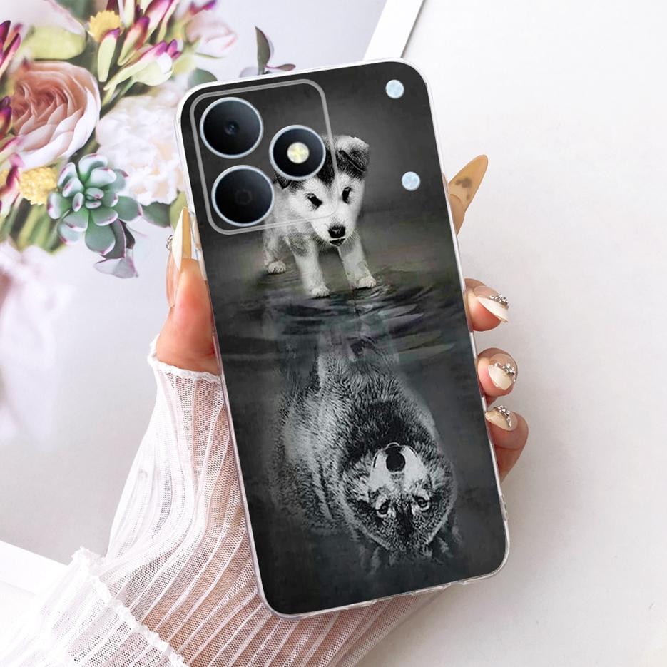 For Realme Note 80 4G Case RMX5388 Cute Cat Flowers Painted Cover Soft Silicone Case For Realme Note 80 Note80 Back Cover Fundas