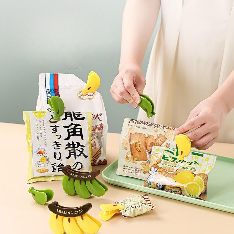 1Pc No Banana Green Magnetic Sealing Clip Food Plastic Bag Moisture-proof Fresh-keeping Clip Milk Powder Sealing Strip Banana Snack Sealing Clip