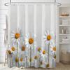 White Background Daisy Shower Curtain - 12 Hooks, 71x71 Inch, Polyester