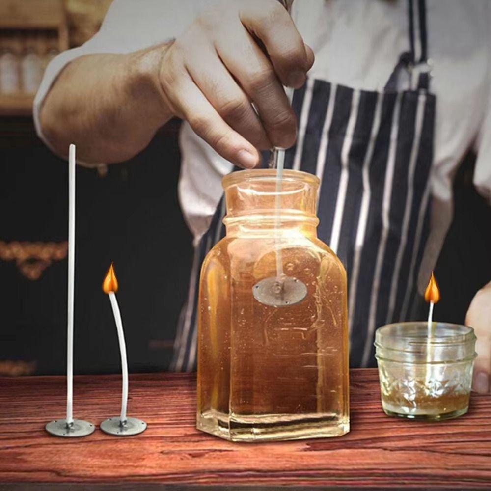 165Pcs Pre Waxed Smokeless Candle Wicks Wick Holders Soy Oil Wax Core Candle Making
