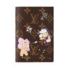 Snow Show Passport Cover Pattern Print Flap Closure Leather Trim Wallet Women Wallet Brown Light-Blue M12237