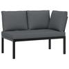 VidaXL Garden Lounge Set 4 Pcs with Cushions Black Aluminium, Garden Sofa Set, Patio Sofa Set, 3283706
