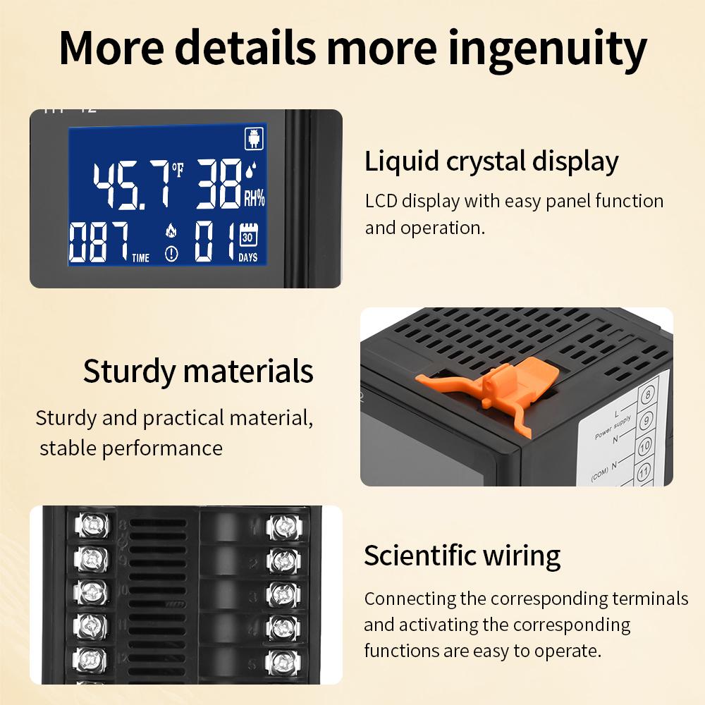 30~39.5℃ HT-12 Temperature Controller Thermostat LCD Display Temperature and Humidity Controller Smart Incubator 0~99%RH