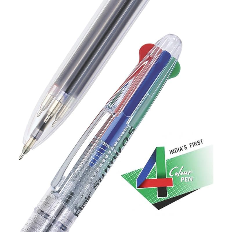 FLAIR Zonnige Intrekbare 0,5 mm Balpen Pouch Pack | Zwitserse Punt Technologie | Intrekbaar Mechanisme & Lage Viscositeit Inkt Sys