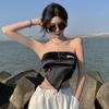 Exterior Wear Vest Female Irregular Satin Strap Scarves Tube Top