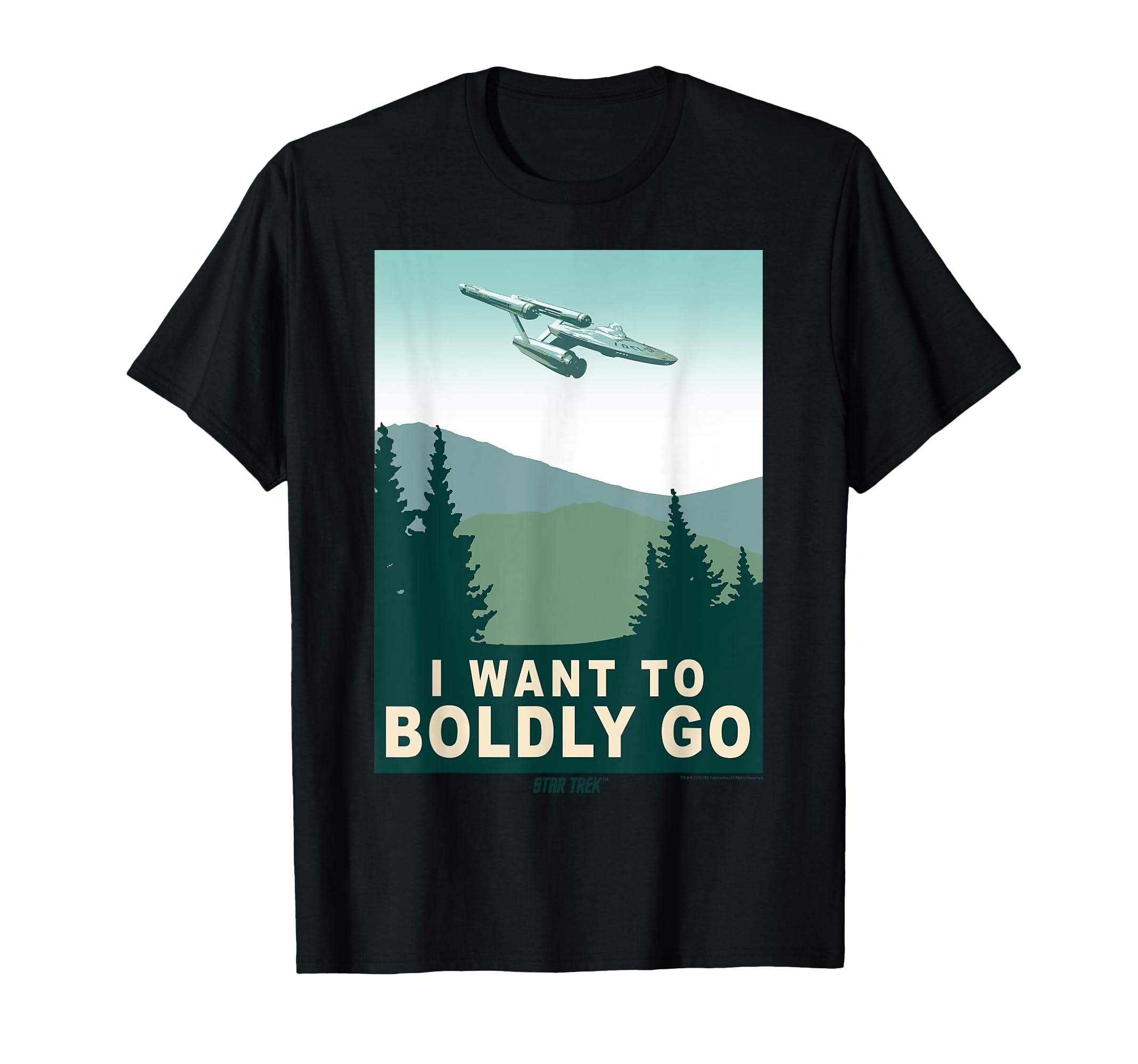 Футболка с постером «Звездный путь: Оригинальный сериал» «Смело иди»