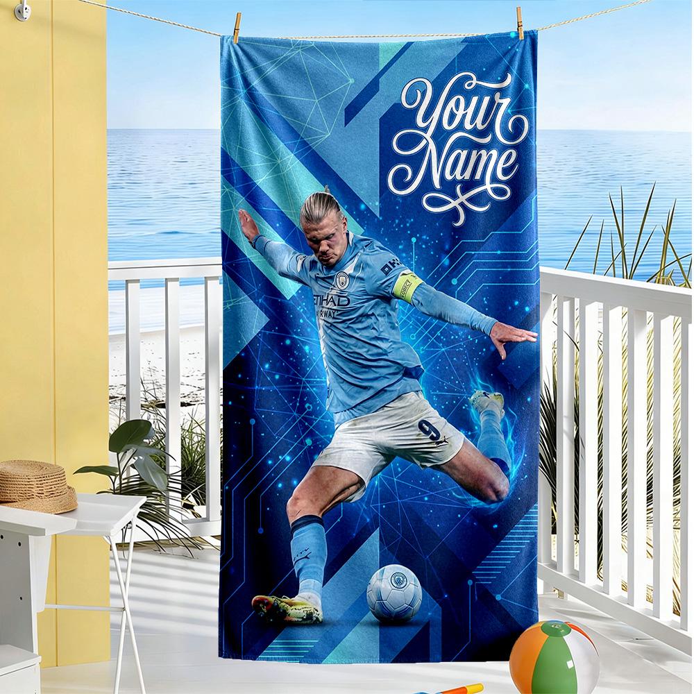 Haaland Customized Name Beach Towel Super Soft Absorbent Portable For Swimmingbeachcamping Travel Beach Accessoriesgym