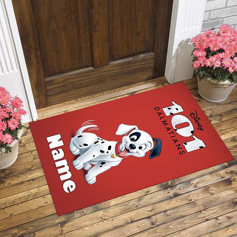 Personalized Name Dalmatian Pile Living Room Non-Slip Area Rug Soft Carpet for Bedroom Kids Playroom Sofa Office Home Decor Doormat