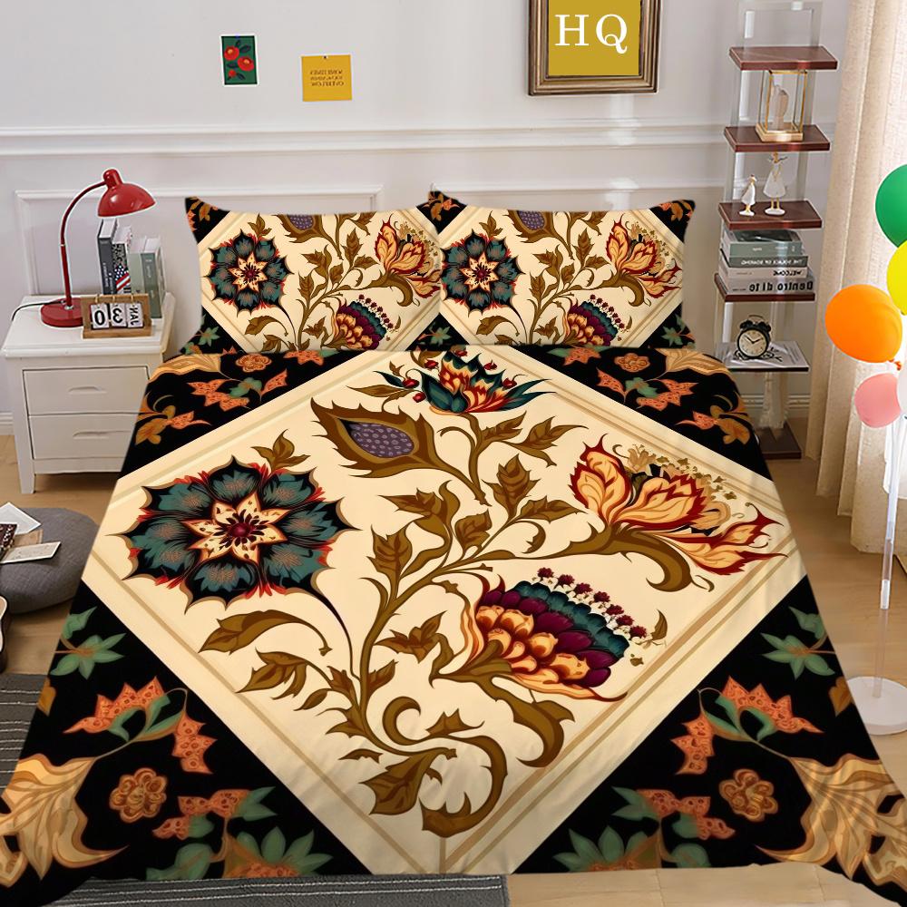 Set Biancheria da Letto Adolescenti Lusso Stampa Floreale 3D Copriletto Biancheria da Letto per la Casa Set Copripiumino in Poliestere