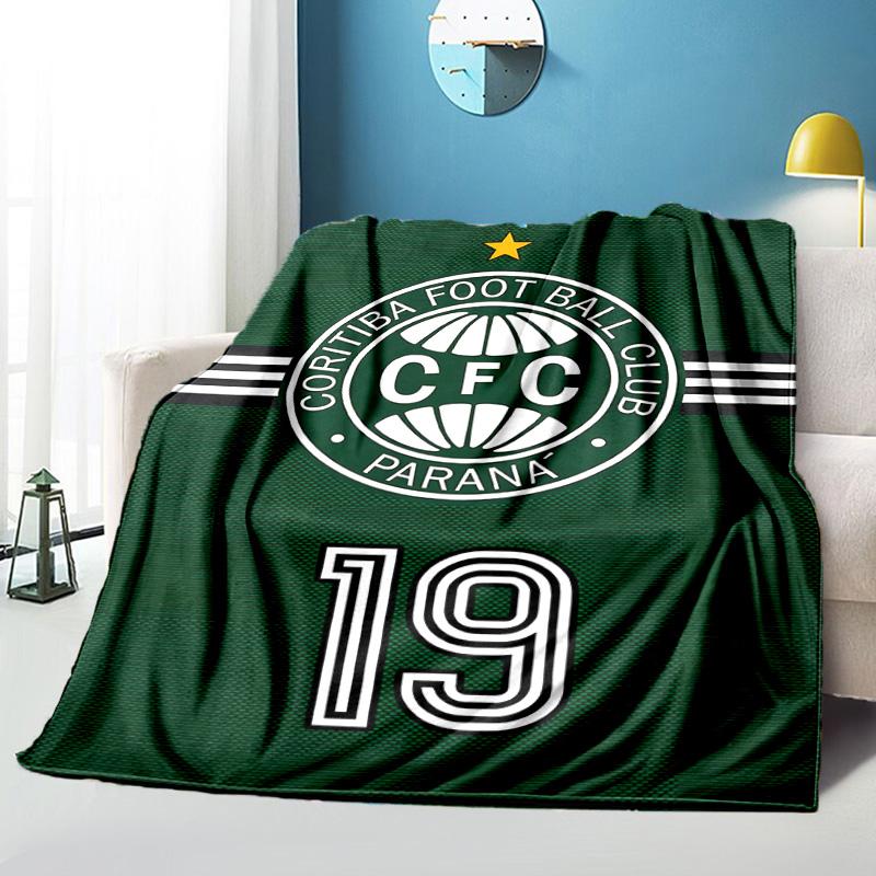 Cori-tiba Football Club Crest Printed Throws Blanket Soft Flannel Blankets for Couch Bed Gifts for Men Women Picnic blanket Christmas gifts