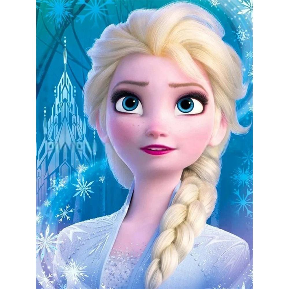Disney Diamond Painting of Elsa From Frozen Diamond Mosaic Cross-stitch, Diamond Inlay Room Decoration Gift Round 20x30cm