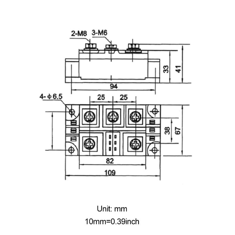 MDQ 4-terminal Black Single Phase Charger Diode Bridge Rectifier 300A High Power 1600V Bridge Rectifier Module Board