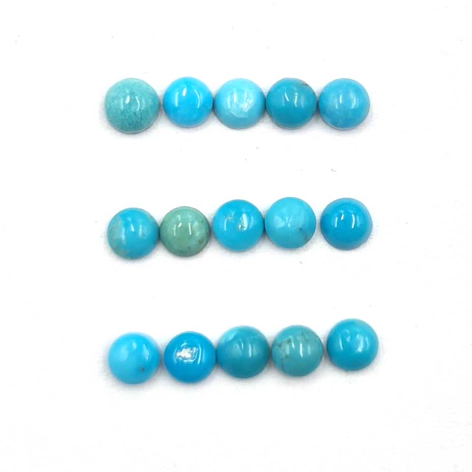 Natural Sleeping Beauty Turquoise Round Cabochon Loose Gemstone Lot 50 Pcs 3.25 MM For Jewelry Making S синий