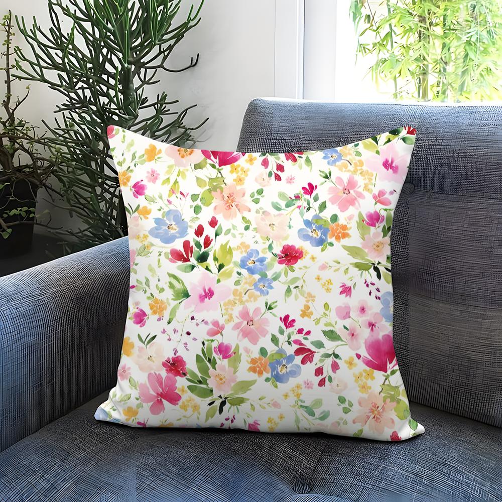 Flowers and plants Cushion Cover Comfortable Reversible Pillow Cover Ideal for Car Sofa Bedroom Beyond