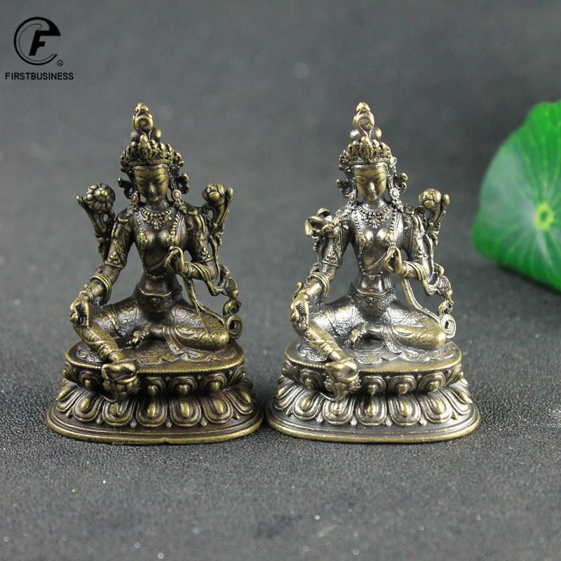 Aprox 5.5CM Height Green Tara Small Copper Statues Tantric Statues Buddha Statue Buddhism Buddhist Figure Figurine Desktop