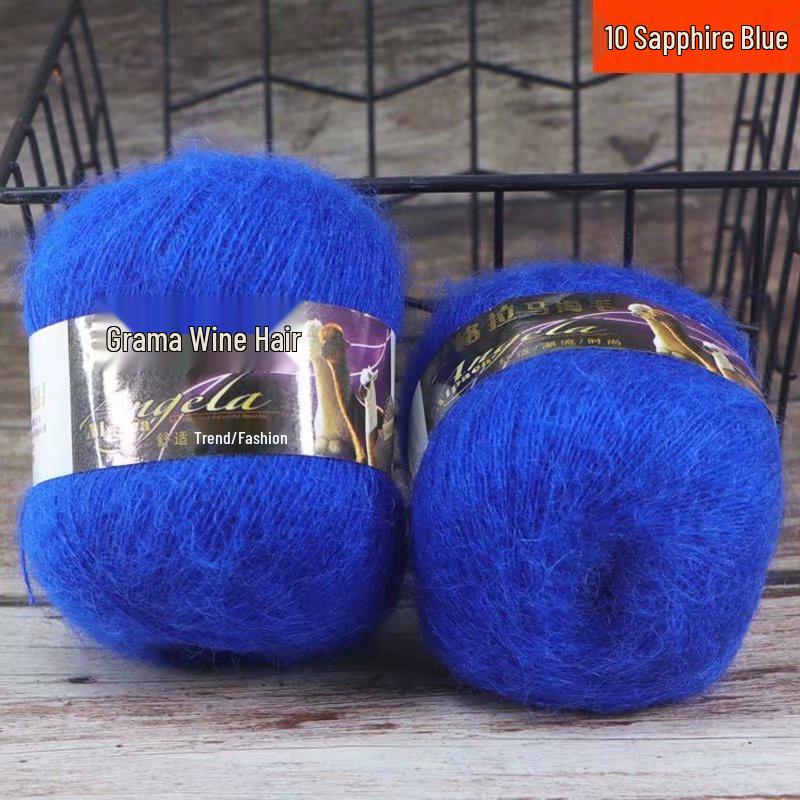 Hand-Knitted Medium Fine Angora Mohair Yarn - 42g Ball