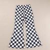 Shiying Checkered High Waist Wide Leg Pants - Casual, Fashionable, Versatile, Simple European and American Style.