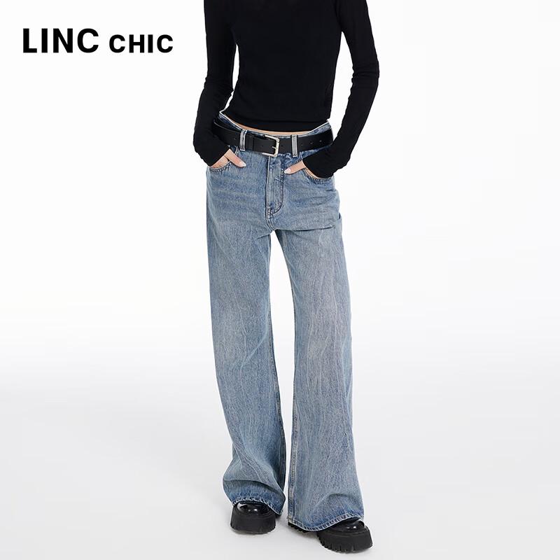 Jin Yujie Women's High-Waist Lightweight 100% Cotton Straight Jeans