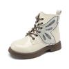 Boys and Girls Diamond Butterfly Lace-Up Martin Boots